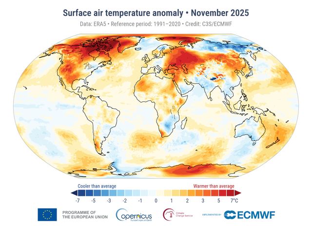 Il 2025 verso il secondo anno pi&ugrave; caldo di sempre
