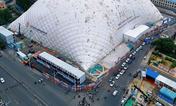 La cupola gonfiabile per i cantieri in Cina: a cosa serve e come funziona